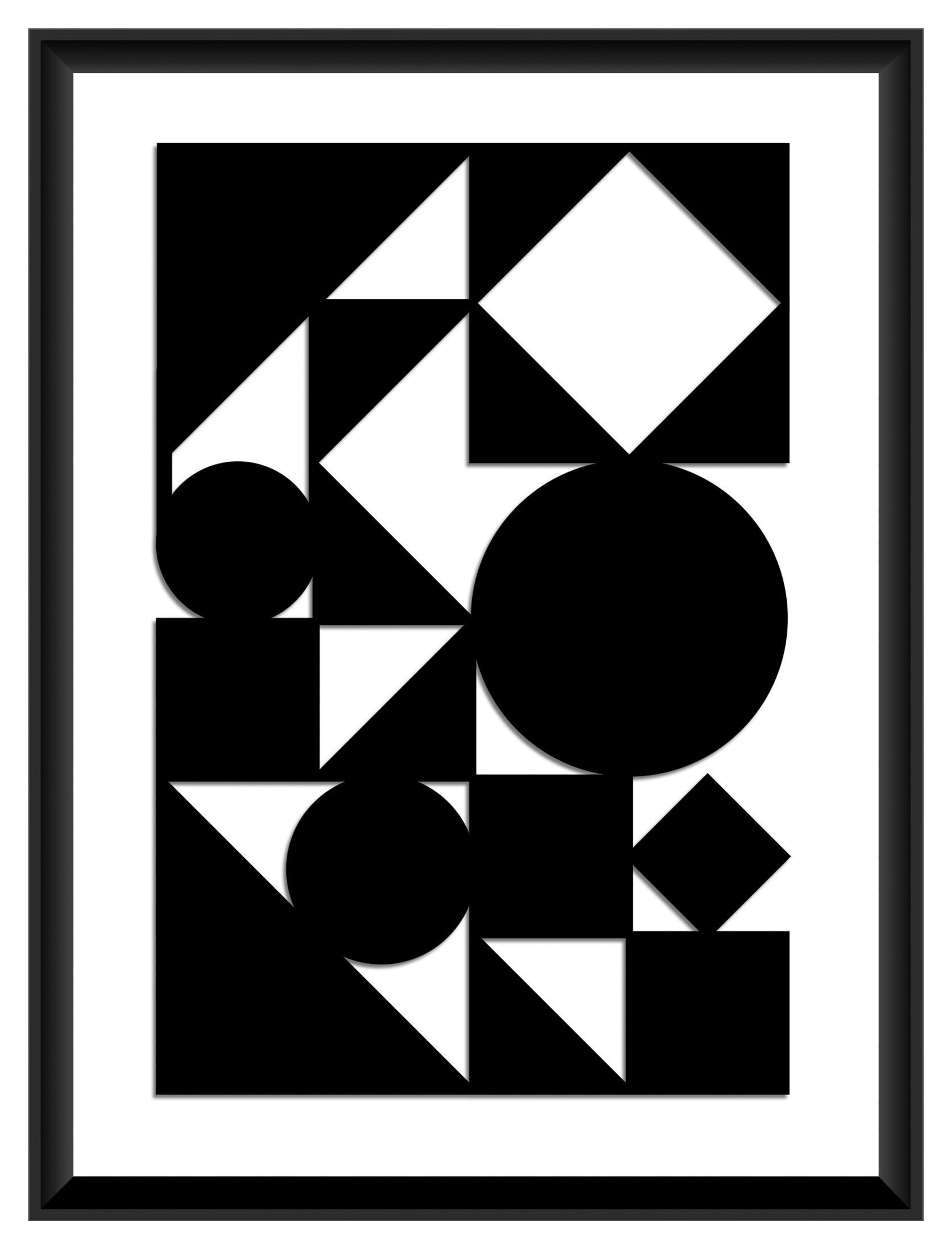 Bild Nero Schwarz/Weiss ca. 30x40cm - Weiss/Schwarz, Papier/Holzwerkstoff (30/40cm) - Modern Living