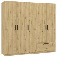 Drehtürenschrank Milos Eiche Artisan - Eiche Artisan, Modern, Holzwerkstoff (225/210/54cm) - Mömax