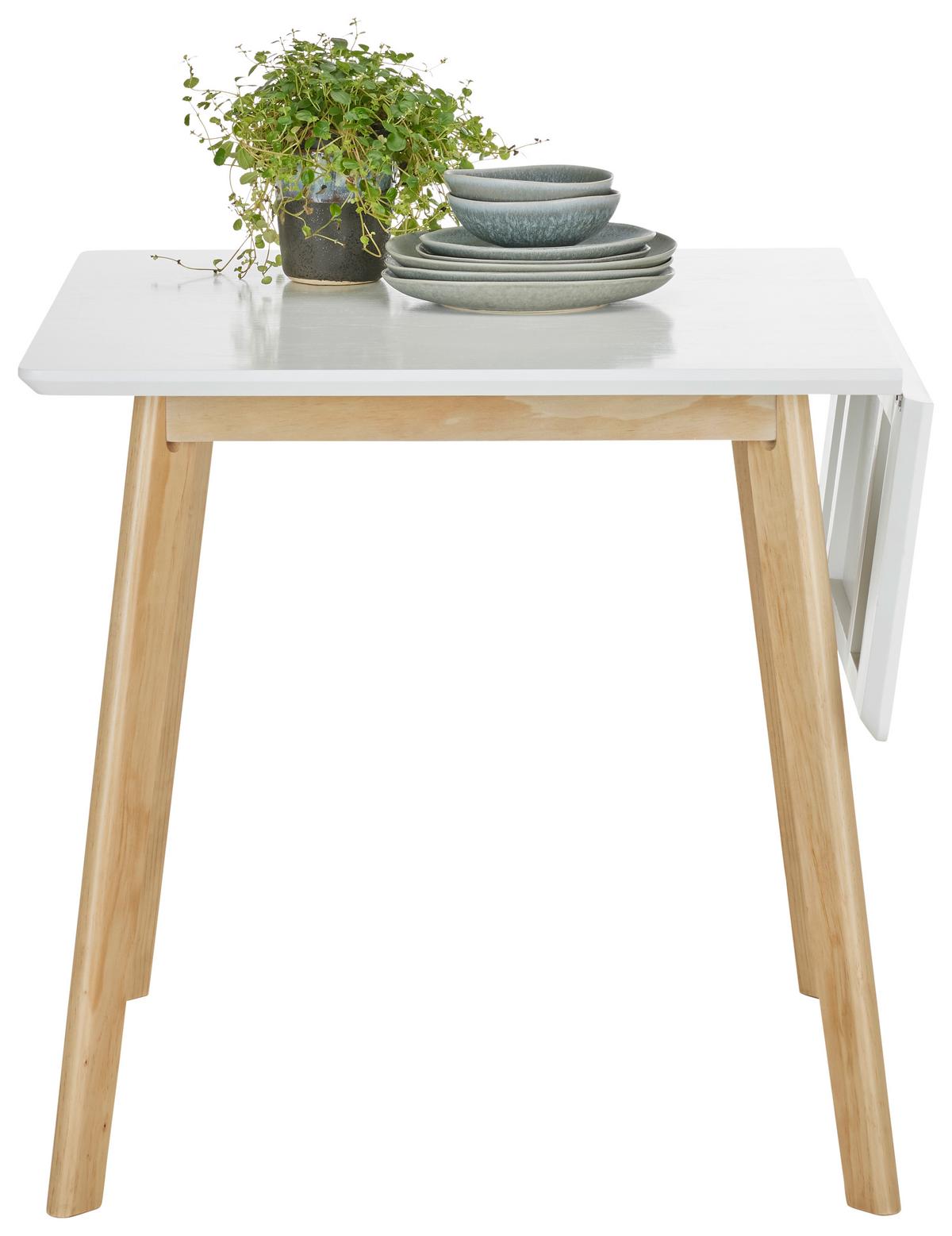 Esstisch in Naturfarben/Weiß - Weiss/Naturfarben, Modern, Holz/Holzwerkstoff (75/75-105/75cm) - Mömax