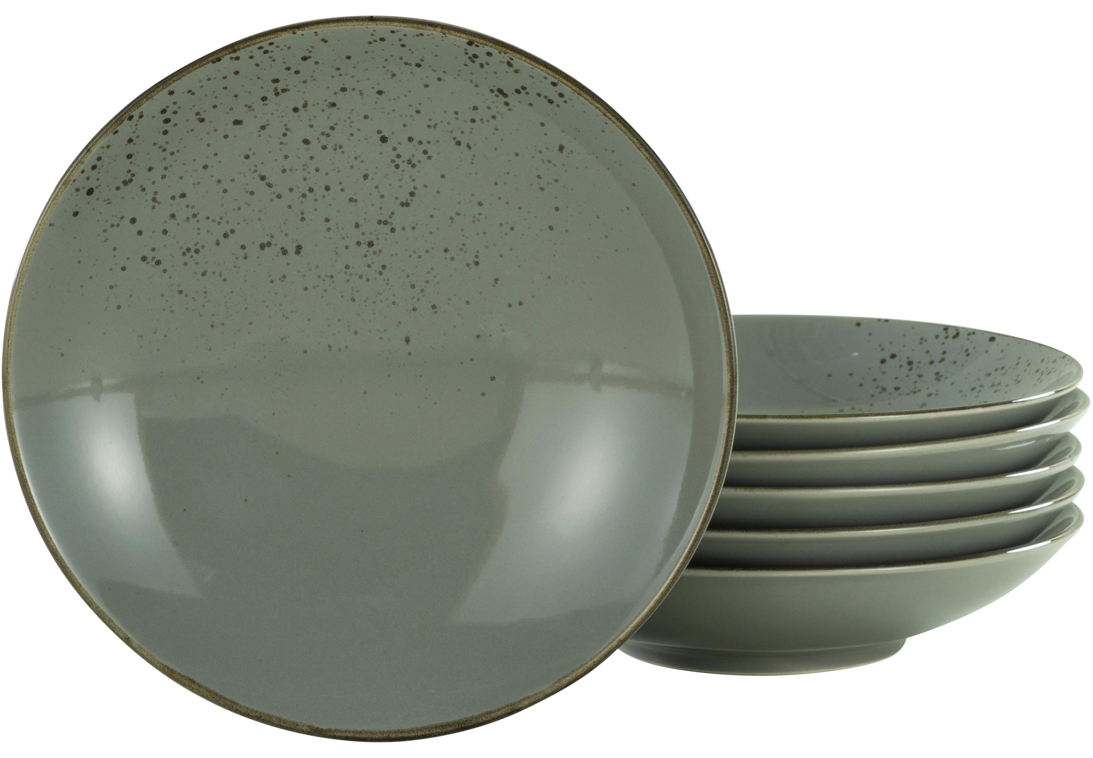Set Globokih Krožnikov Stone, 6-Delni - siva, Trend, keramika (22cm) - Creatable