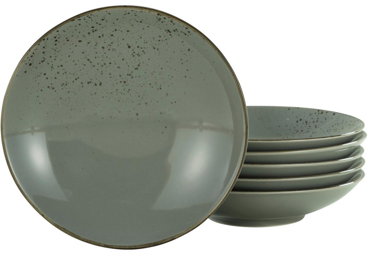 Set Globokih Krožnikov Stone, 6-Delni - siva, Trend, keramika (22cm) - Creatable