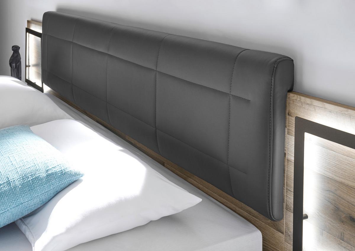 Krevet James - boje grafita/boje hrasta, Konvencionalno, drvni materijal/tekstil (180/200cm) - Premium Living