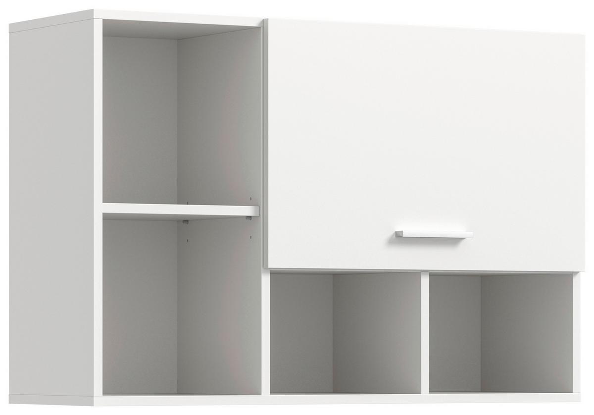 Hängeschrank Free Weiß - Silberfarben/Weiß, Basics, Holzwerkstoff/Kunststoff (95/64/34cm) - MID.YOU