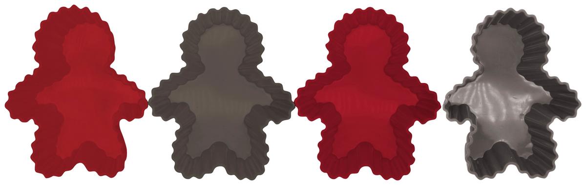 Set pentru brioșe Pure Christmas - roșu/gri, Konventionell, plastic - Modern Living