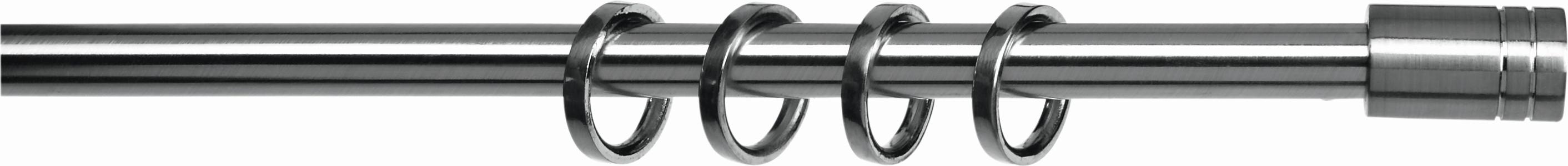 Vorhangstangenset Tonne Aus Metall, Ca. 160cm - Edelstahlfarben, Metall (160cm) - Modern Living