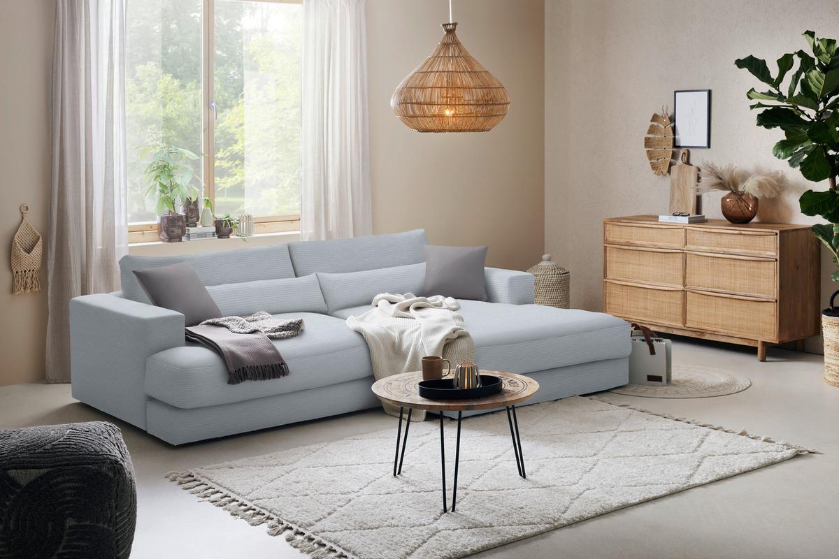 Ecksofa Fabiona rechts Grau - Schwarz/Grau, MODERN, Holz/Kunststoff (268/85/194cm) - Premium Living
