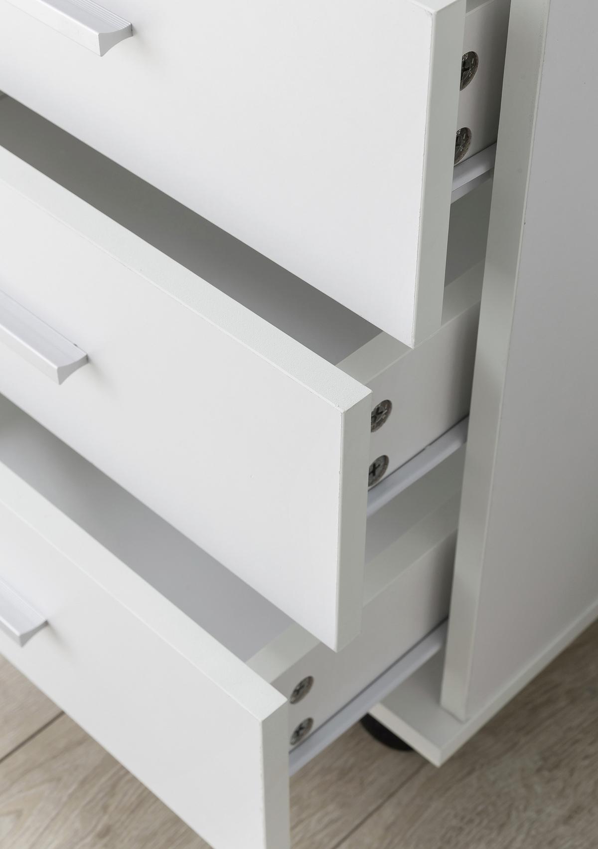 Predalnik Na Kolescih Rollcontainer - srebrne barve/bela, Konvencionalno, kovina/umetna masa (40/70,5/33cm) - MID.YOU