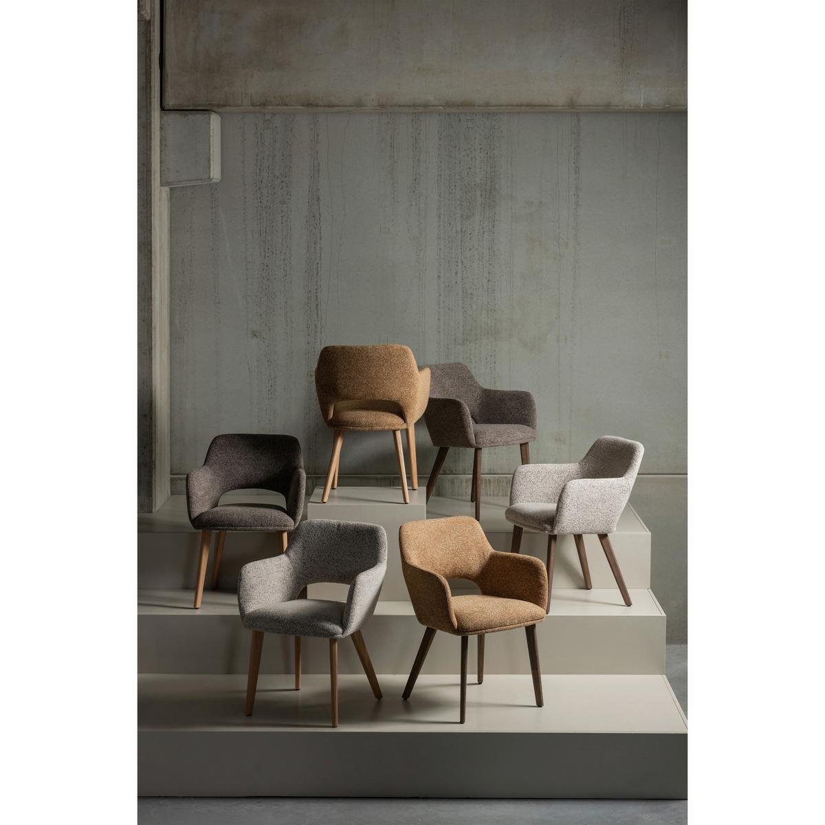 Armlehnstuhl-Set Murat Braun/Natur B: 61cm - Braun/Naturfarben, MODERN, Holz/Textil (61/86/60cm) - Livetastic