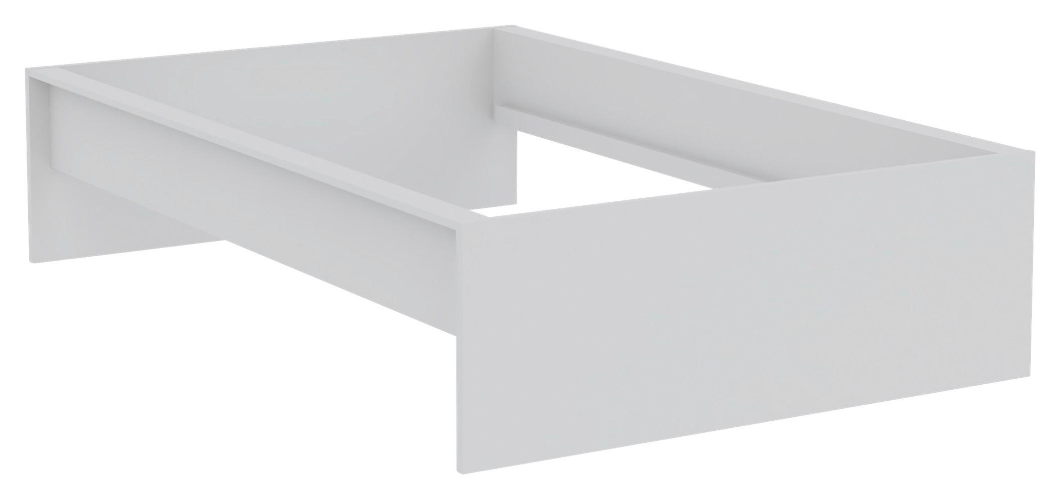 Bettrahmen Unit 120 in Weiß - Weiß, KONVENTIONELL, Holzwerkstoff (120/200cm) - Based