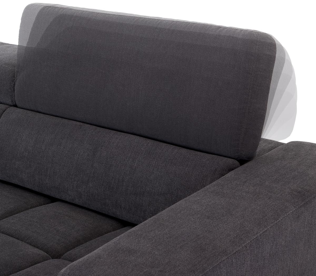 Sedežna Garnitura Hogan, Siva, Relax Funkcija - srebrne barve/siva, Moderno, kovina/tekstil (212/299cm) - Modern Living