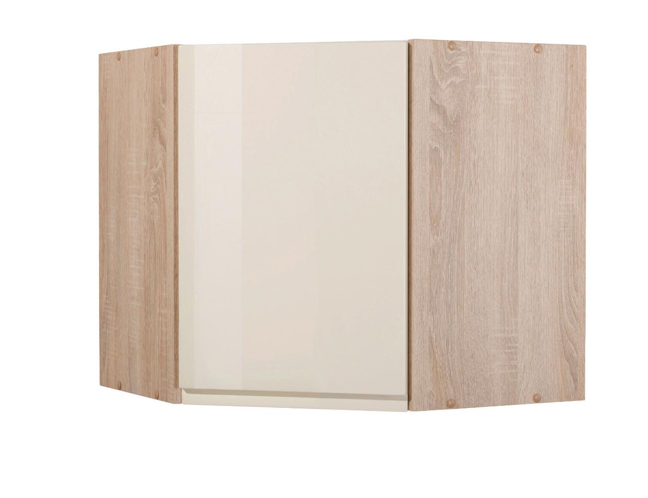 Eckoberschrank in Creme/Eiche 'Cardiff' - Creme/Sonoma Eiche, Basics, Holzwerkstoff (60/57/60cm) - Held