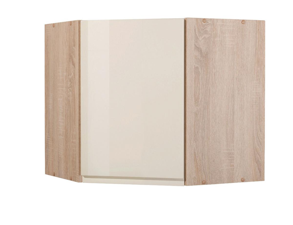 Eckoberschrank in Creme/Eiche 'Cardiff' - Creme/Sonoma Eiche, Basics, Holzwerkstoff (60/57/60cm) - Held