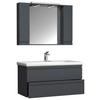 Kopalnica Silora Xl, Antracit - bela/antracit, Moderno, steklo/leseni material (100cm) - MID.YOU