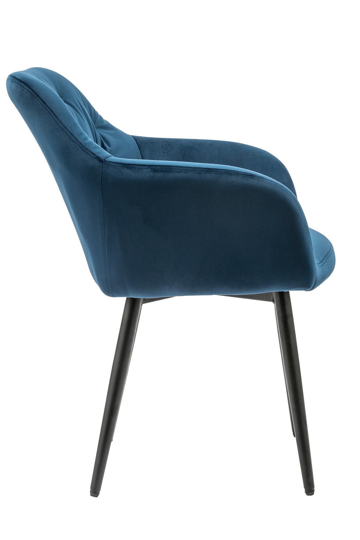 Naslanjač Samt, Modra - modra/črna, Moderno, kovina/tekstil (61/85/45cm) - Livetastic