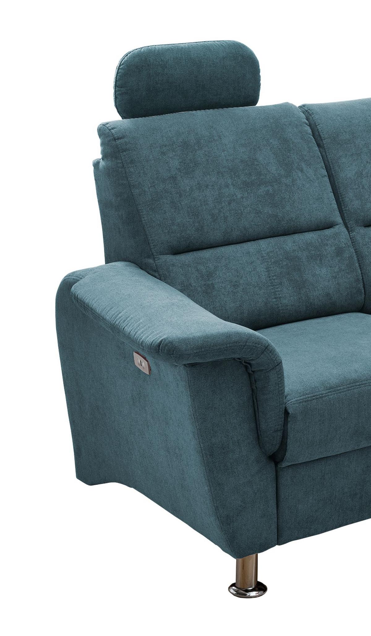 Wohnlandschaft Parole Hellblau Mikrofaser - Chromfarben, KONVENTIONELL, Textil/Metall (231/184cm) - Livetastic