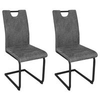 Schwingstuhl-Set BANFF Anthrazit, Webstoff - Anthrazit/Schwarz, Design, Textil/Metall (42/97/58cm) - MID.YOU