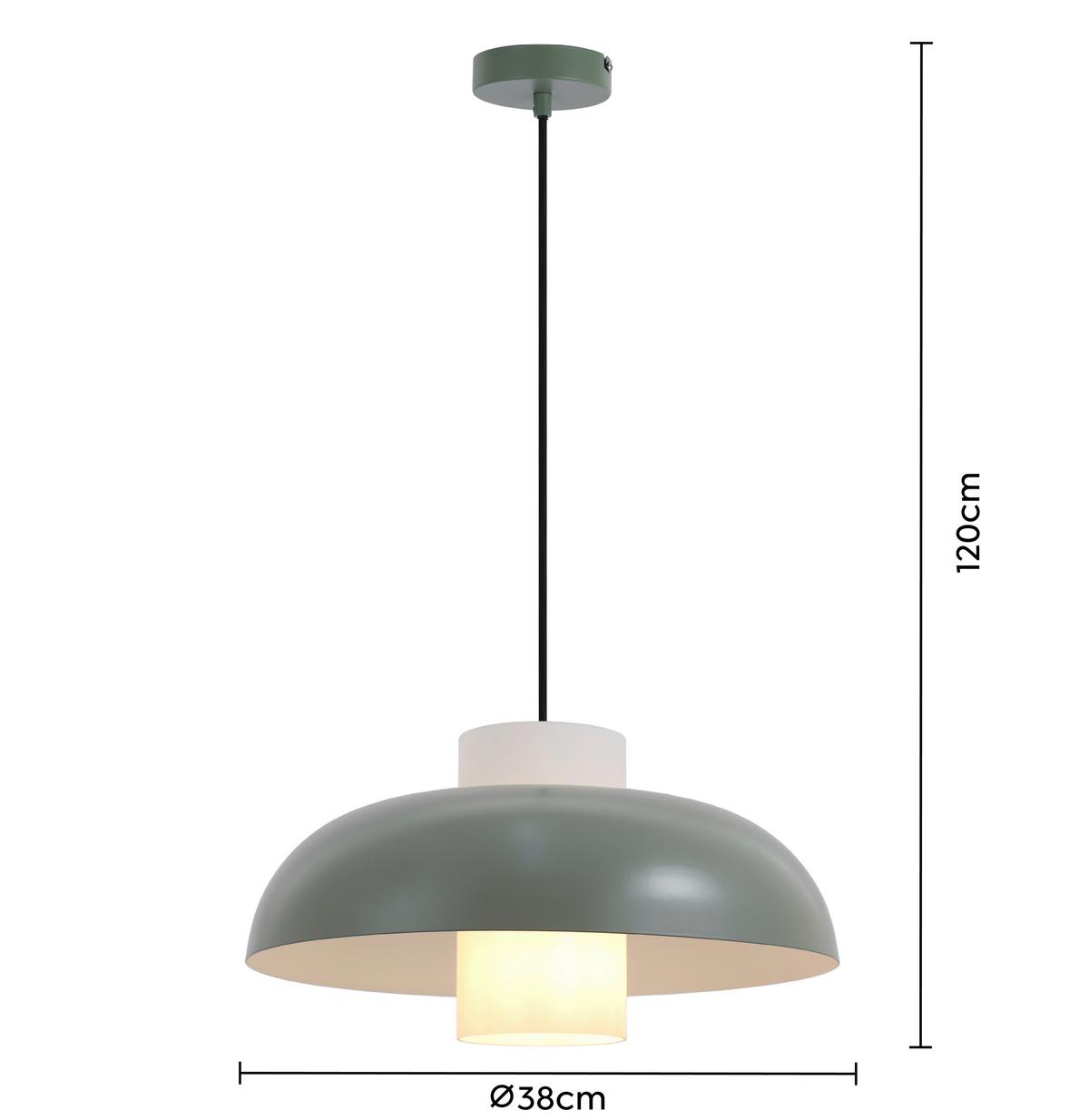 LAMPA WISZĄCA JULIE - zielony/biały, Trend, metal/szkło (38/120cm) - Collet's Monde