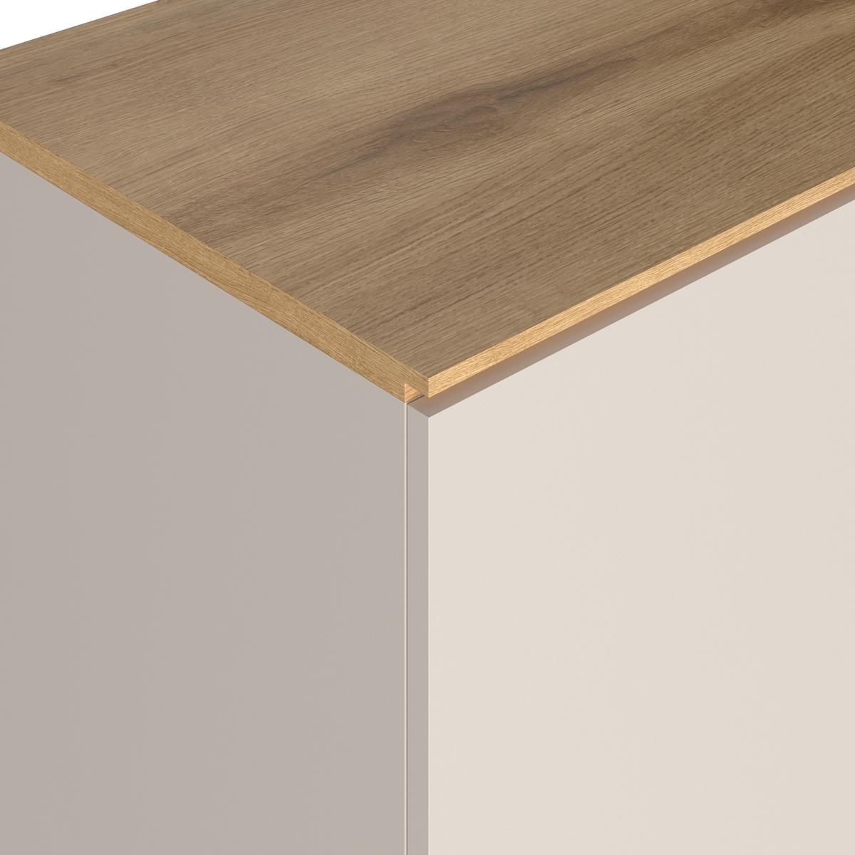 Vitrina King - kašmir/boje hrasta, Moderno, staklo/drvni materijal (55,2/200/40cm) - Modern Living