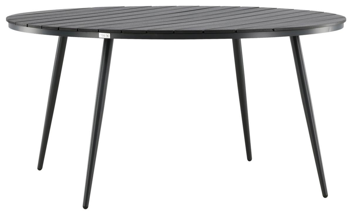 GARTENTISCH BREAK - Schwarz, KONVENTIONELL, Kunststoff/Metall (150/150/74cm) - Gardenson
