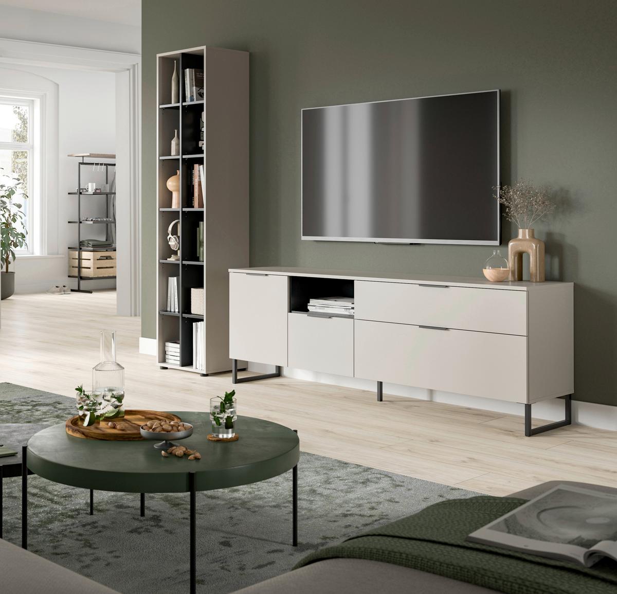 Dnevni Regal Noida, Kašmir, Črna, 2-Delni - kašmir/črna, Design, kovina/umetna masa (245/192/41cm) - Livetastic