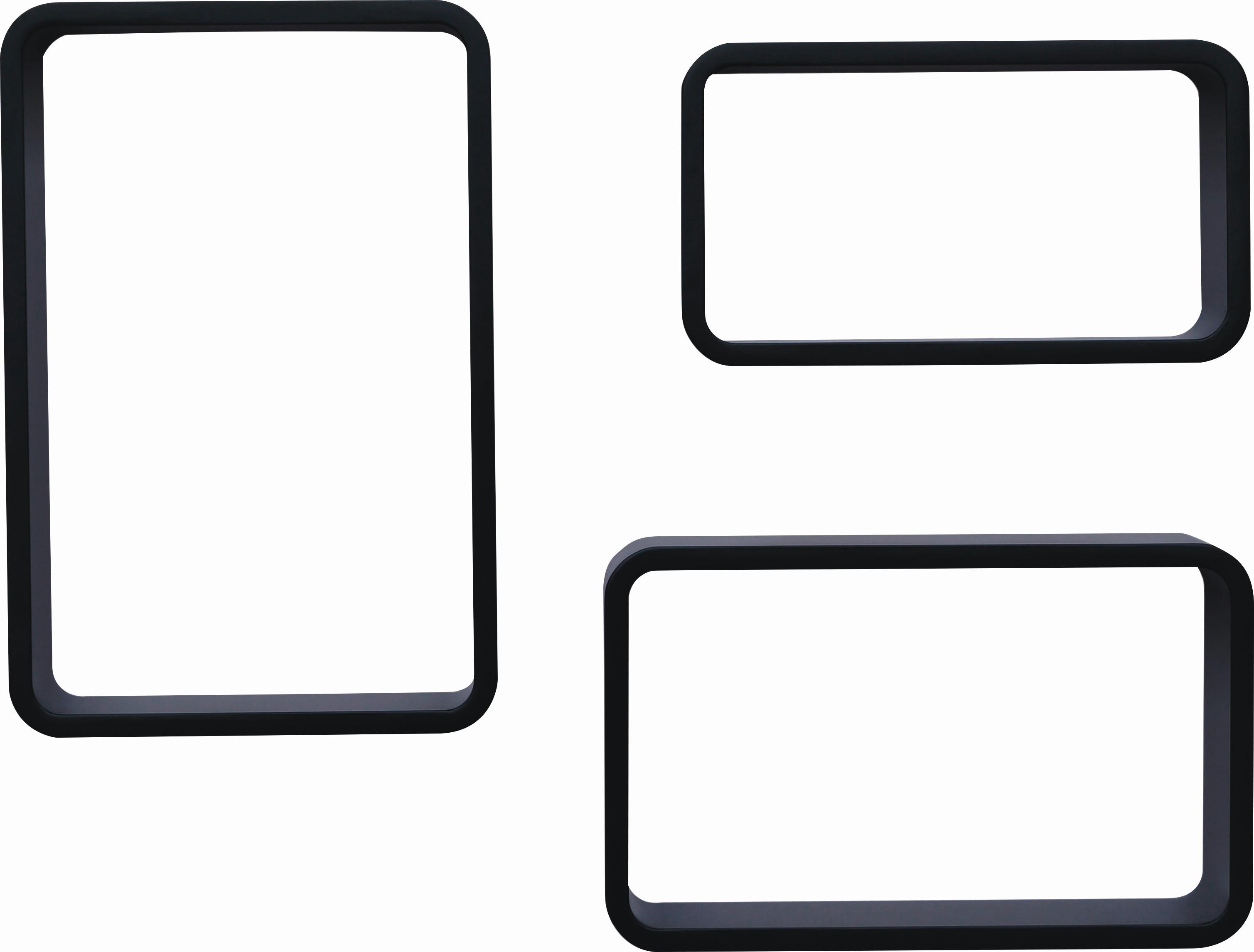 Zidna Polica Sven - crna, Moderno, drvni materijal (30/40/35/45/25/20/11cm) - Modern Living