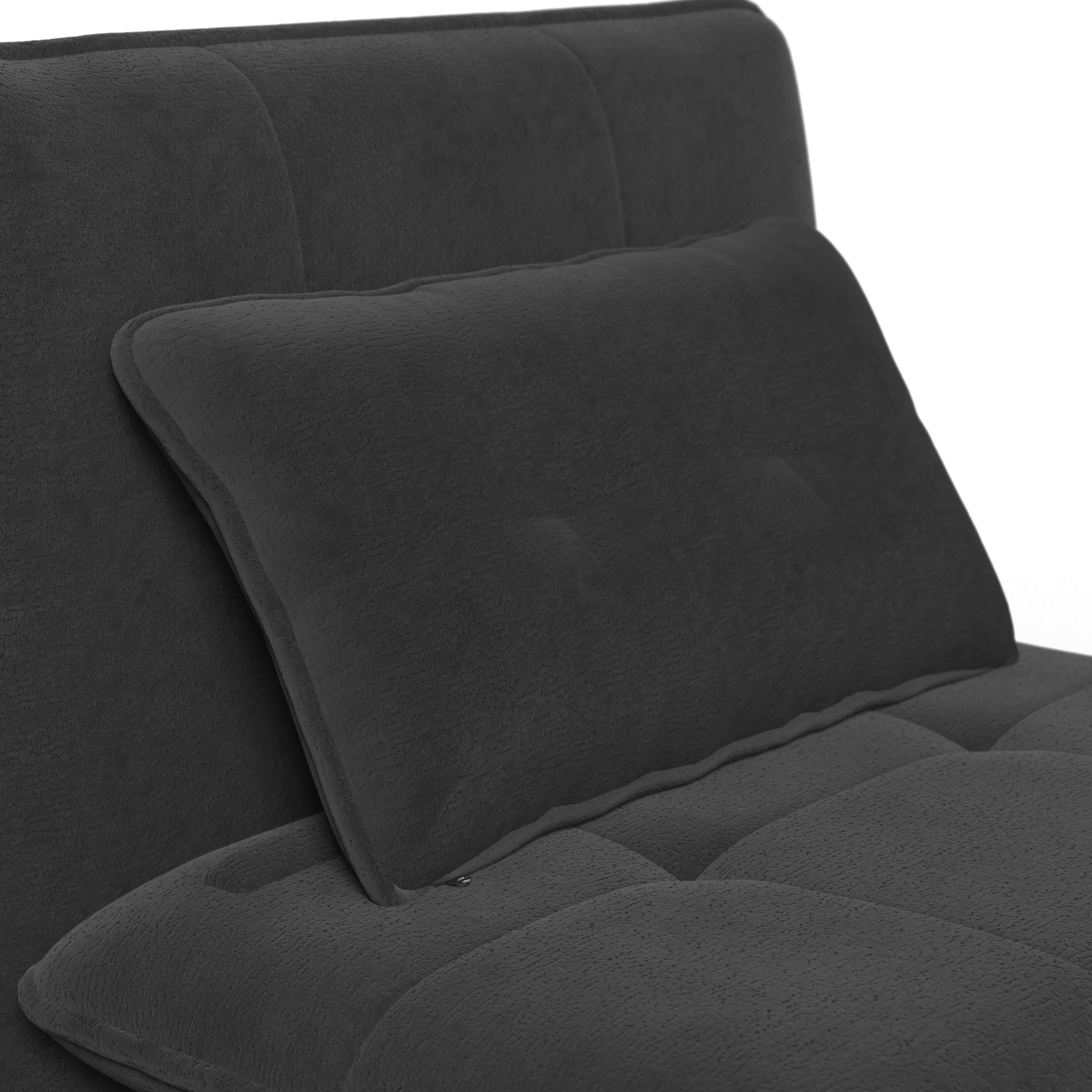 BÄDDFÅTÖLJ LUNA - mörkgrå/svart, Modern, metall/textil (92/86/80cm) - Bessagi Home