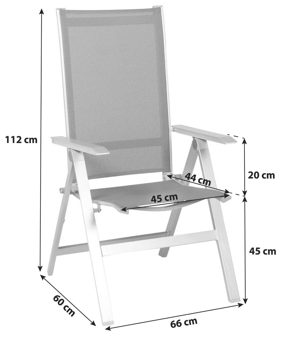 Gartensessel klappbar Urban Aluminium - Platinfarben/Graphitfarben, Basics, Metall (61/113/67cm) - Acamp