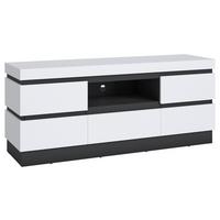 Tv-element Campania, Antracit, Bela - bela/antracit, Trend, umetna masa/leseni material (160,8/68/45cm)