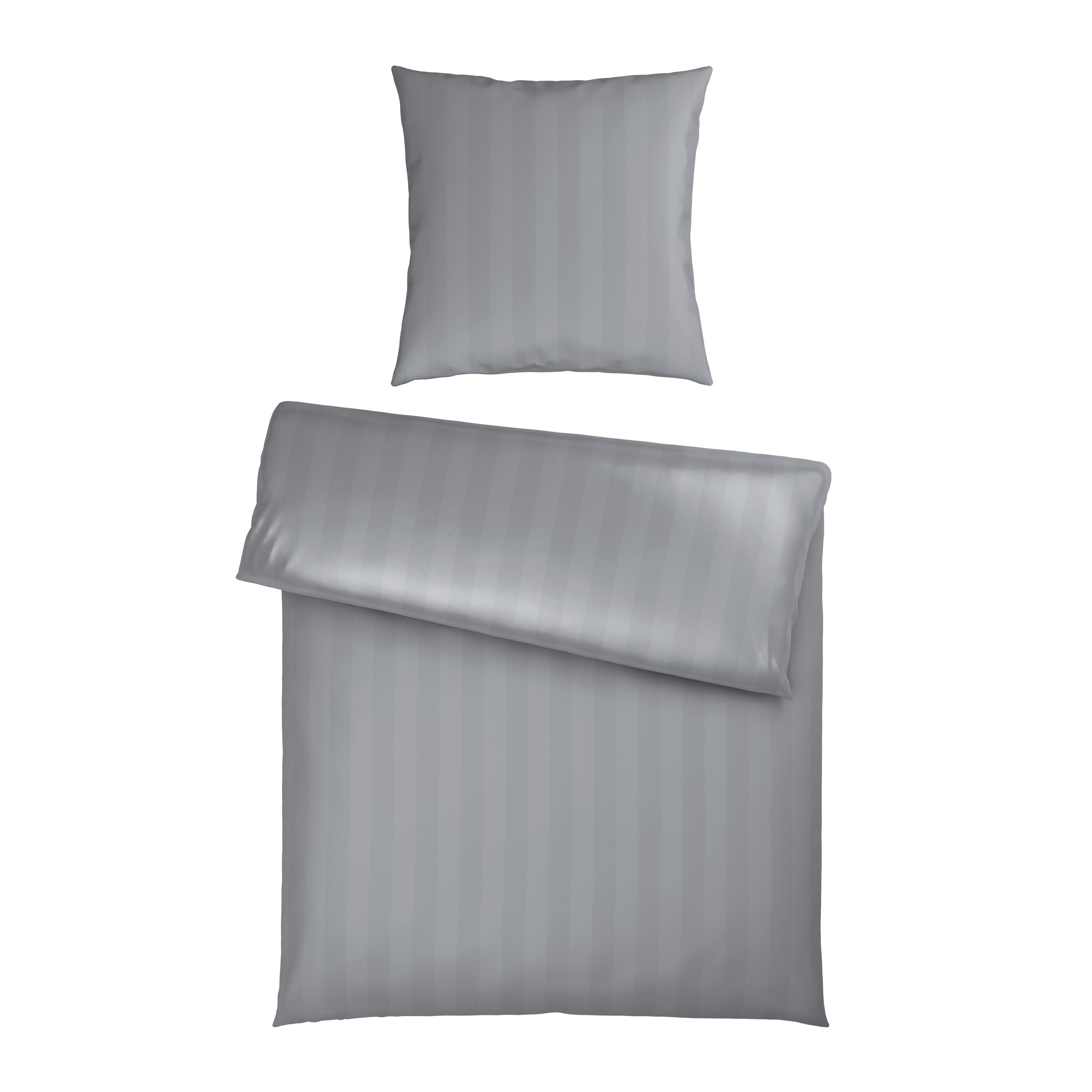 Bettwäsche Xenia Streif Silbergrau ca. 135x200cm - Silberfarben, MODERN, Textil (135/200cm) - Premium Living