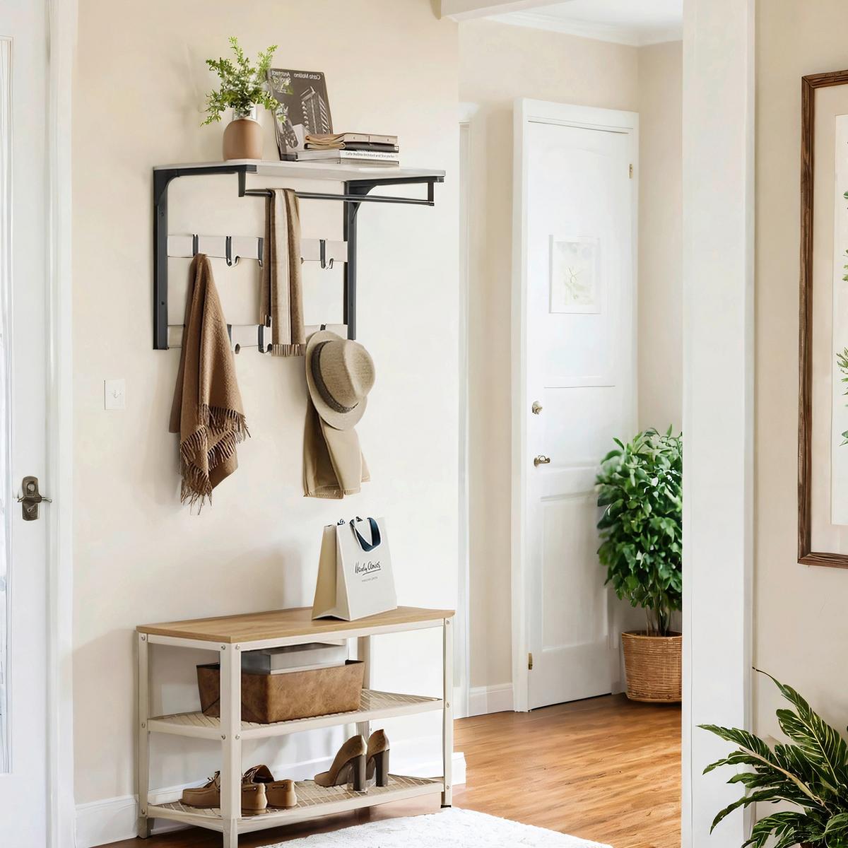 WANDGARDEROBE COAT RACK - Schwarz/Weiß, MODERN, Holzwerkstoff (65/42/30cm) - MID.YOU