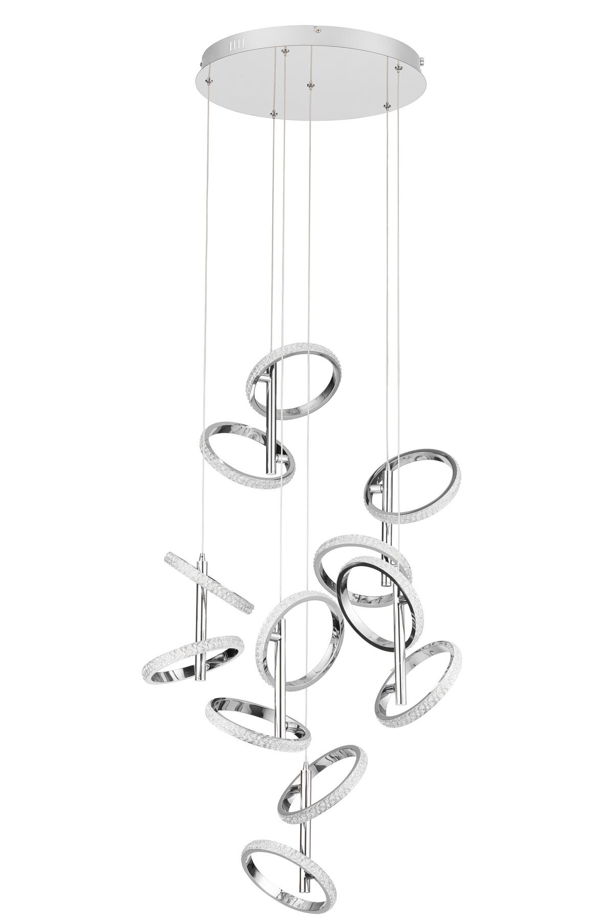 LED-Hängeleuchte Rong Chromfarben max. 40 Watt - Chromfarben, MODERN, Kunststoff/Metall (60/60/120cm)
