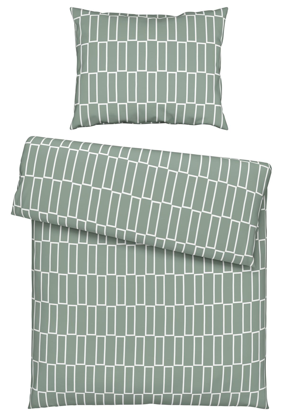 Ágyneműhuzat-garnitúra Brigg - fekete/világoszöld, textil (140/200cm) - Modern Living