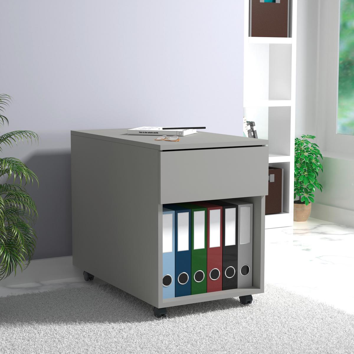 ROLLCONTAINER DALOSA 70 1-SB - Grau, Design, Holzwerkstoff/Kunststoff (39/55/70cm) - MID.YOU