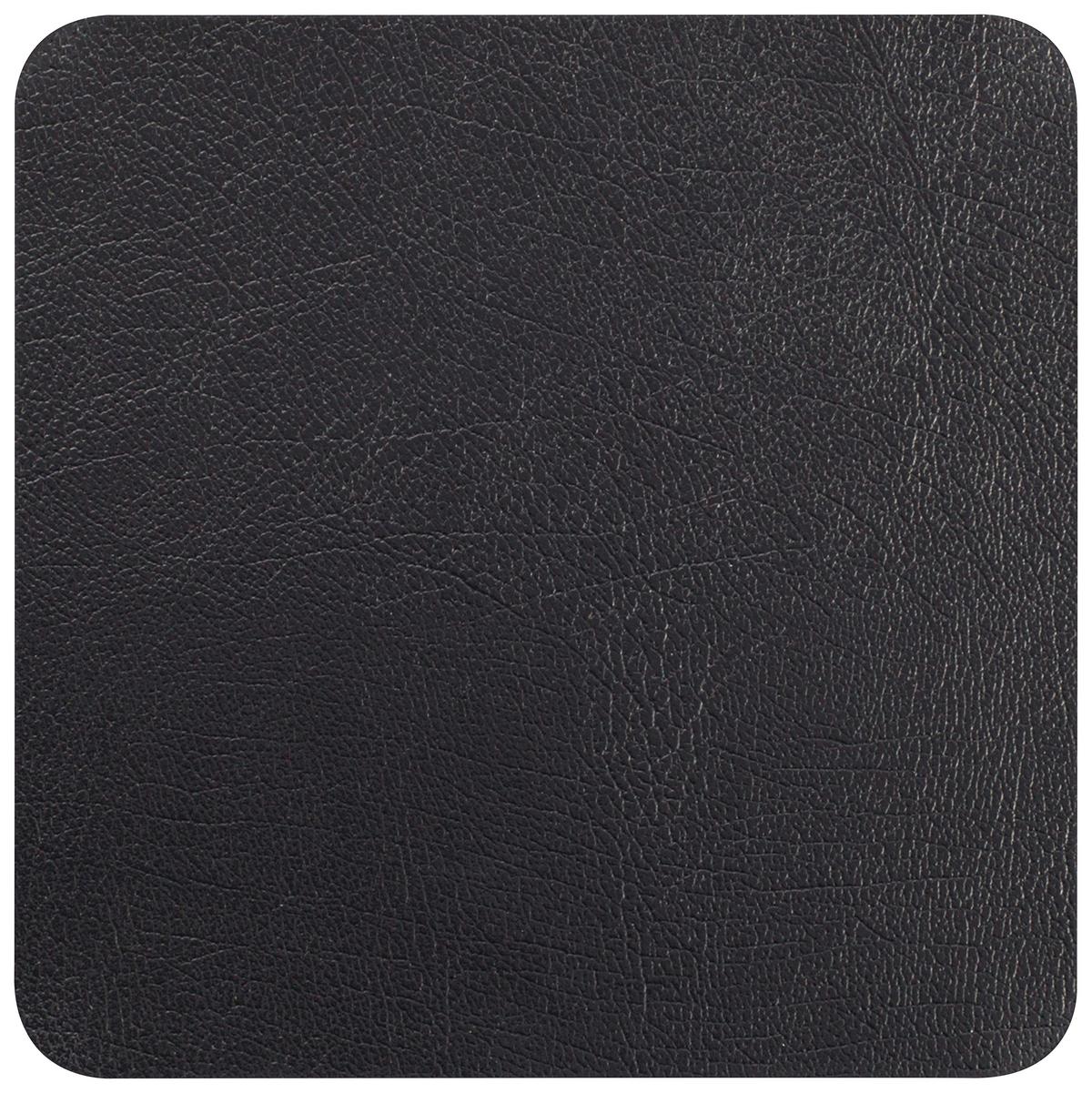 Untersetzer Jette aus Leder in Schwarz - Schwarz, Leder (10/10cm) - Premium Living