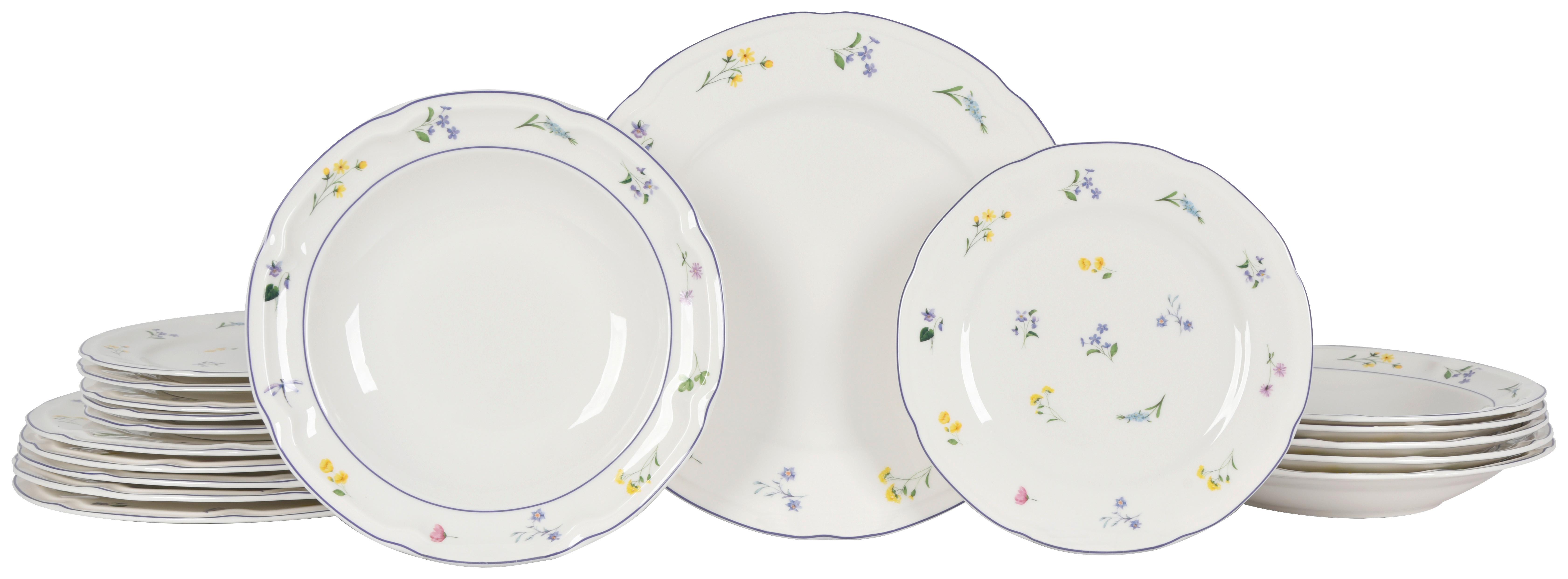 Serviciu de masă 18/1 Elisabeth - multicolor, Romantik / Landhaus, ceramică - Mömax