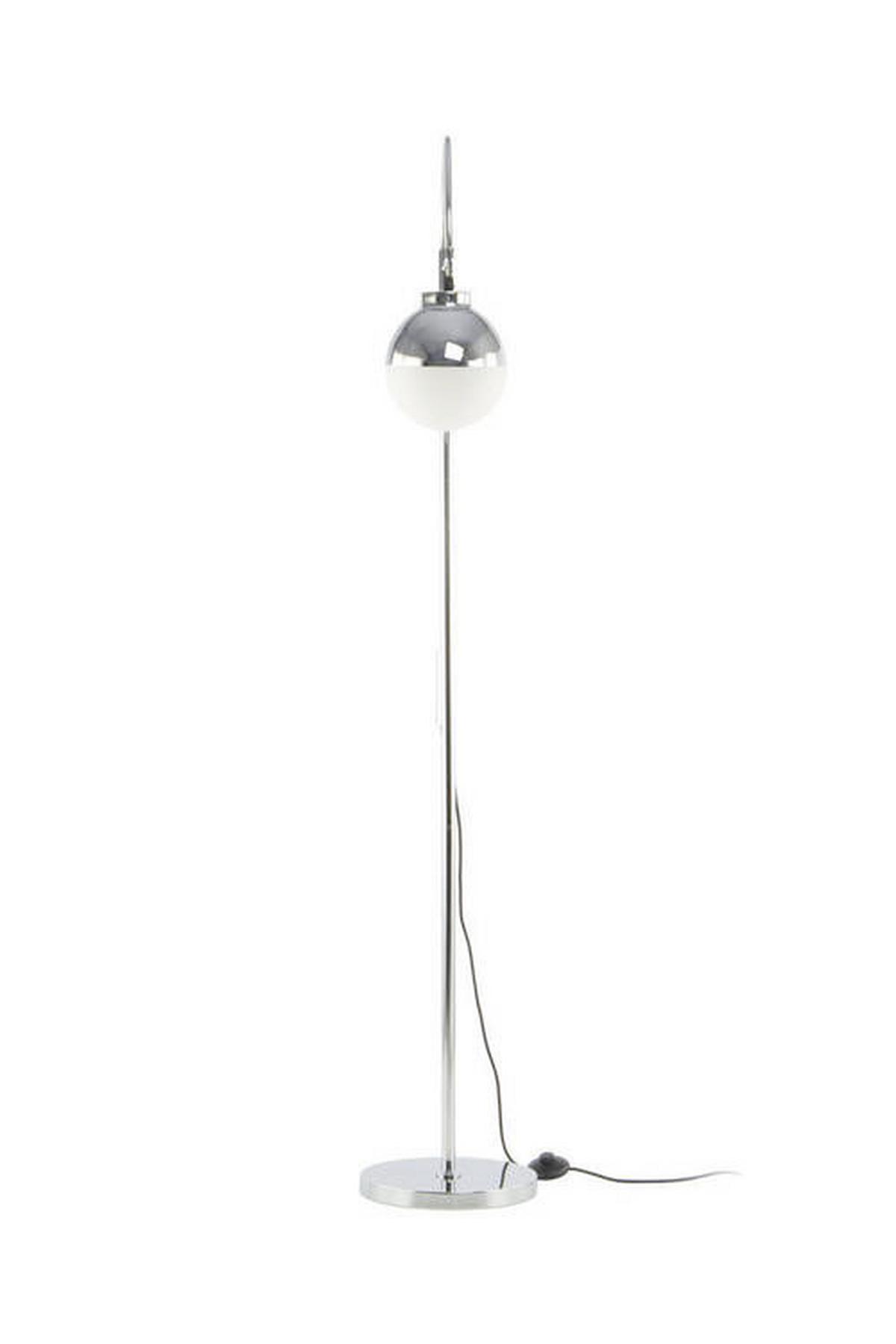 Stehleuchte Qob9h-Siv - Weiss/Silberfarben, Design, Glas/Metall (44/160/44cm) - Kayoom