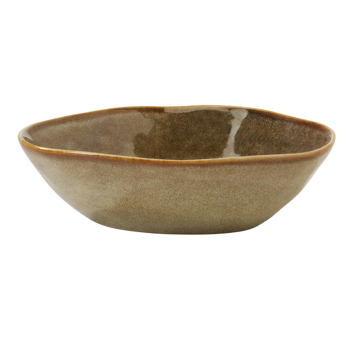 Mélytányér Sindri - bézs/barna, Modern, kerámia (20.5/17.5/6cm)