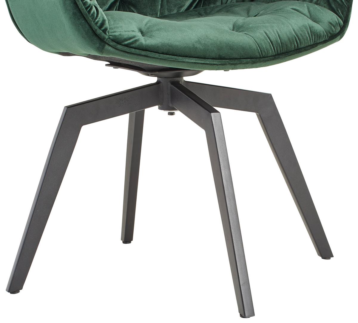 KRZESŁO Z PODŁOKIETNIKAMI AVEGNO - czarny/ciemnozielony, Modern, metal/drewno (58/83/63cm) - Livetastic
