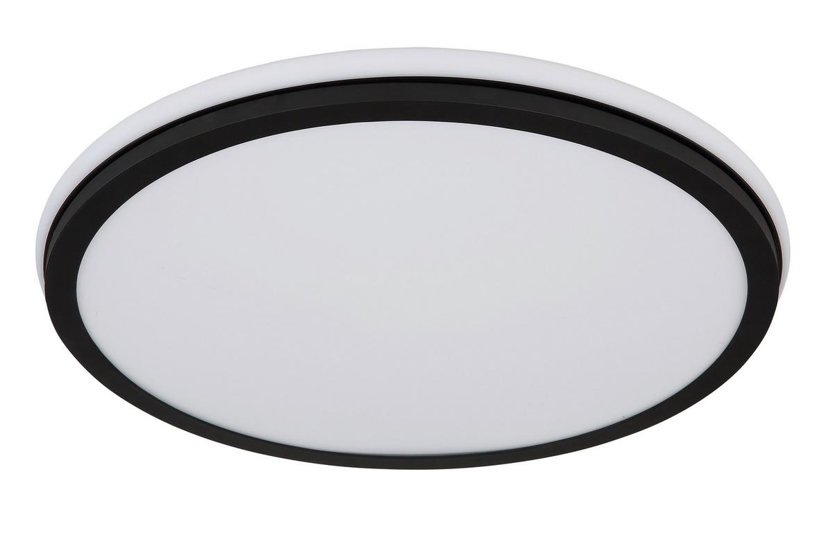 Stropna Led-svetilka Jaxxi, S Sijalko - črna/opal, Design, kovina/umetna masa (45/7cm) - Globo