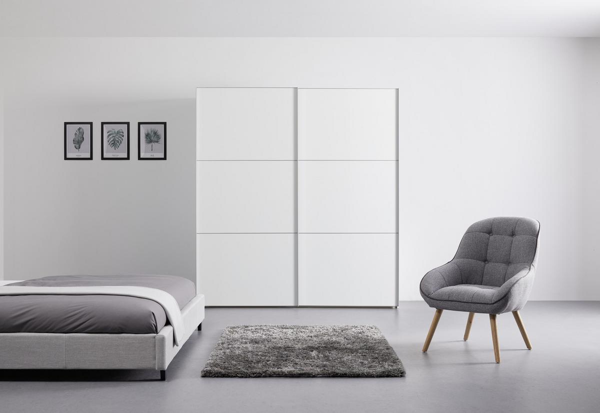 Ormar S Kliznim Vratima Includo - bijela/boje aluminija, Moderno (200/222/68cm) - Premium Living