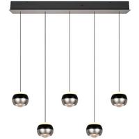 LED-Hängeleuchte Orbit Schwarz/Nickelfarben max. 8 W - Schwarz/Nickelfarben, Design, Metall (100/10,5/200cm) - Trio Leuchten