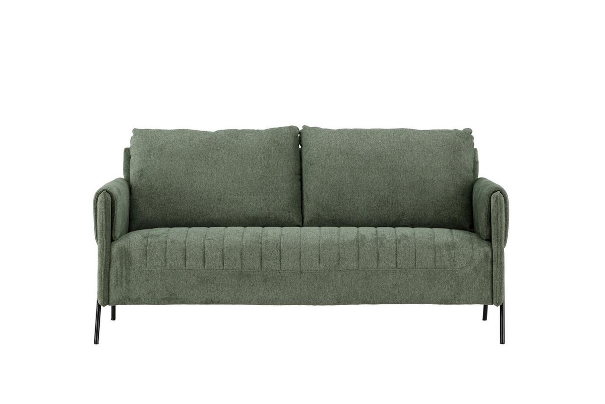 2-Sitzer-Sofa Indigo Grün - Schwarz/Grün, MODERN, Textil/Metall (165/85/77cm) - Livetastic