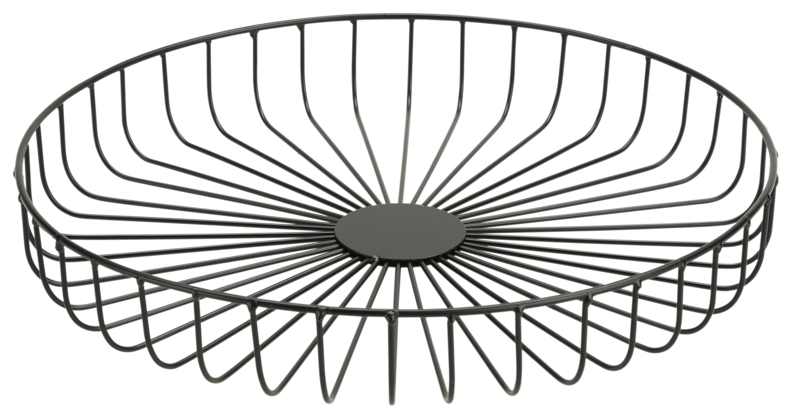 Dekoschale Petra in Schwarz Ø ca. 34cm - Schwarz, Basics, Metall (34/6cm) - Modern Living