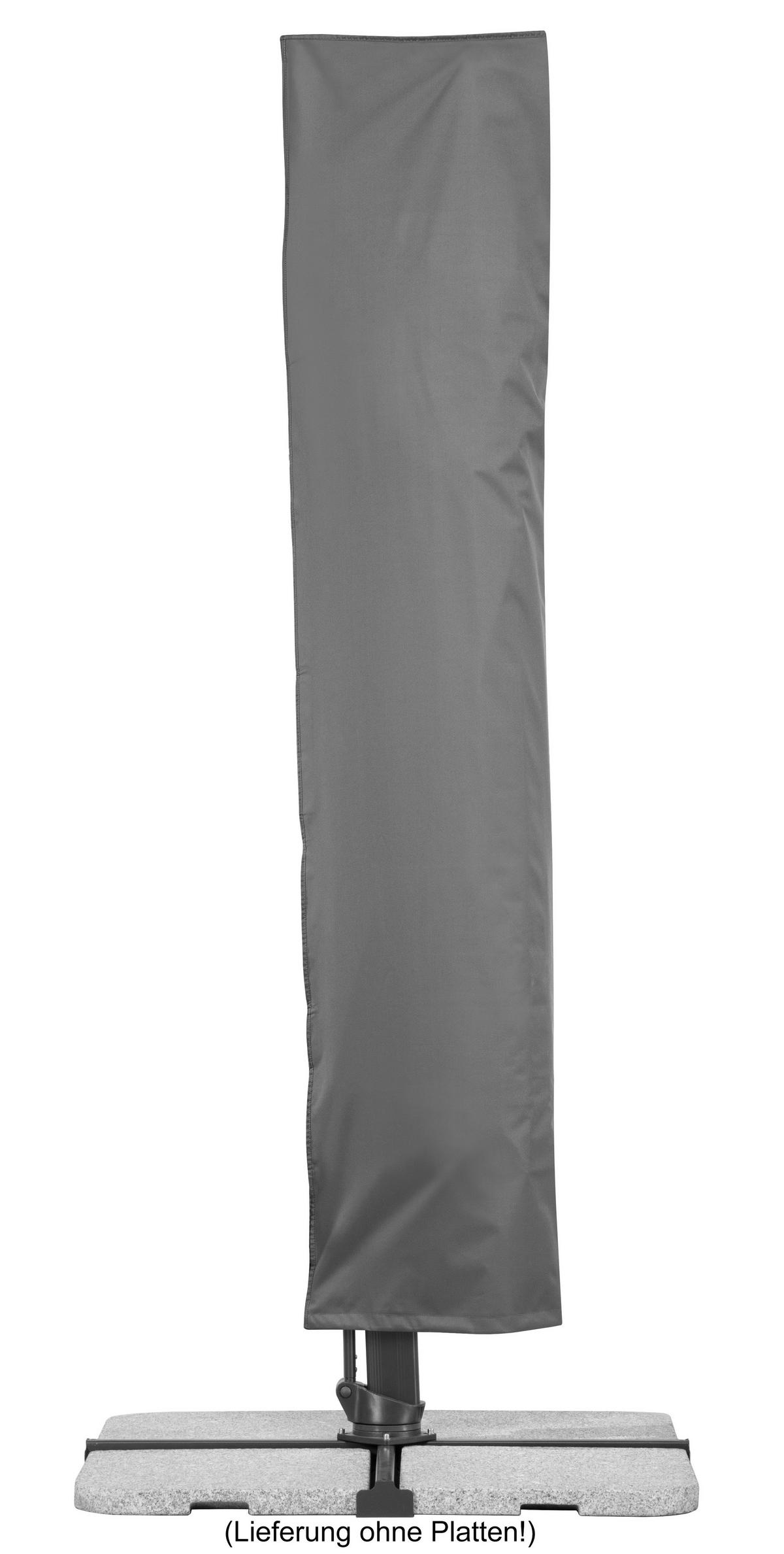 Ampelschirm Rhodos ca. 360x 253x300 cm Naturfarben - Anthrazit/Naturfarben, Basics, Textil/Metall (360/253/300cm) - Schneider