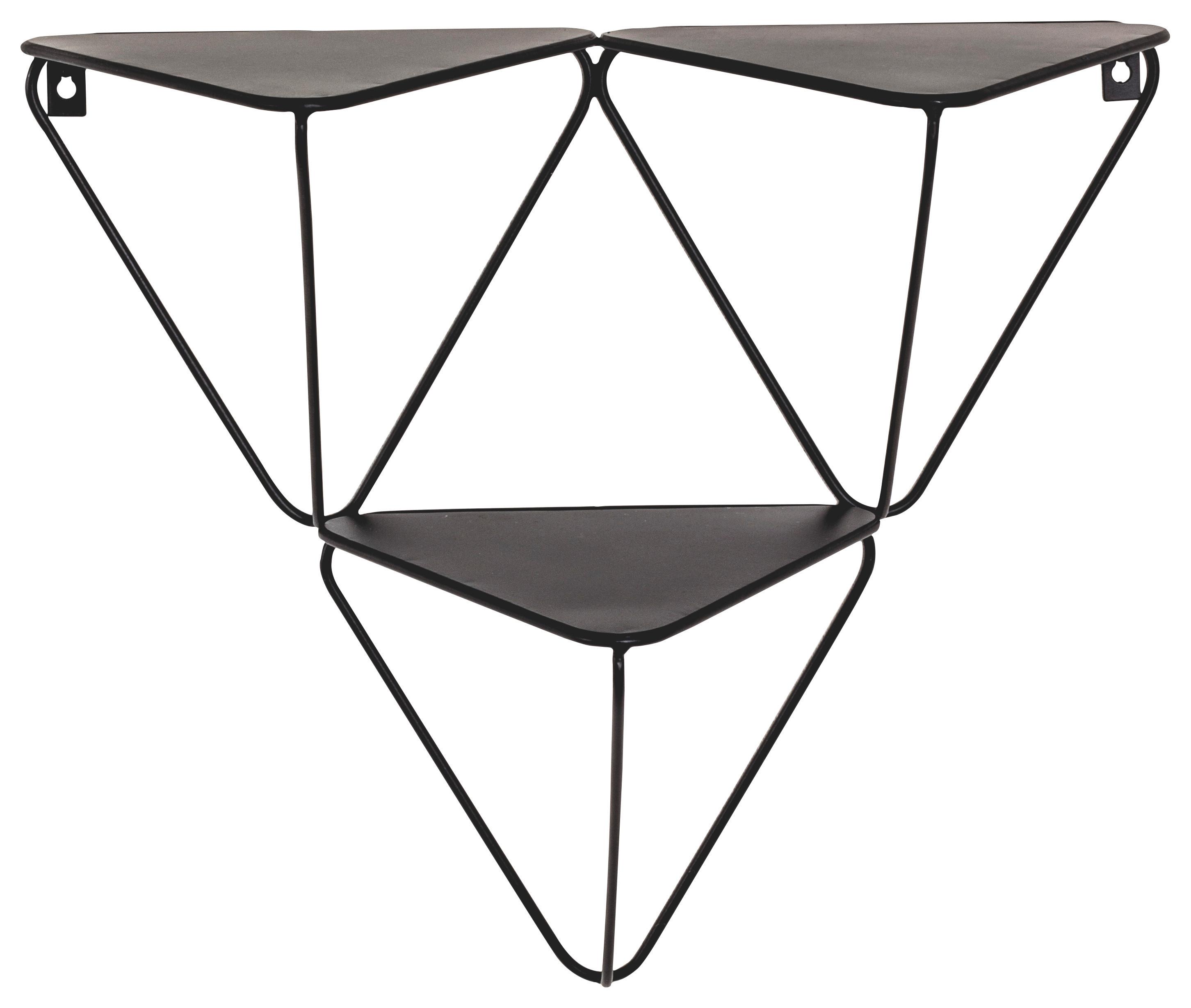 Stenski Regal Kirkless 4 -Sb-, Črna, Jeklo - črna, Moderno, kovina (48/42/22cm) - Mömax