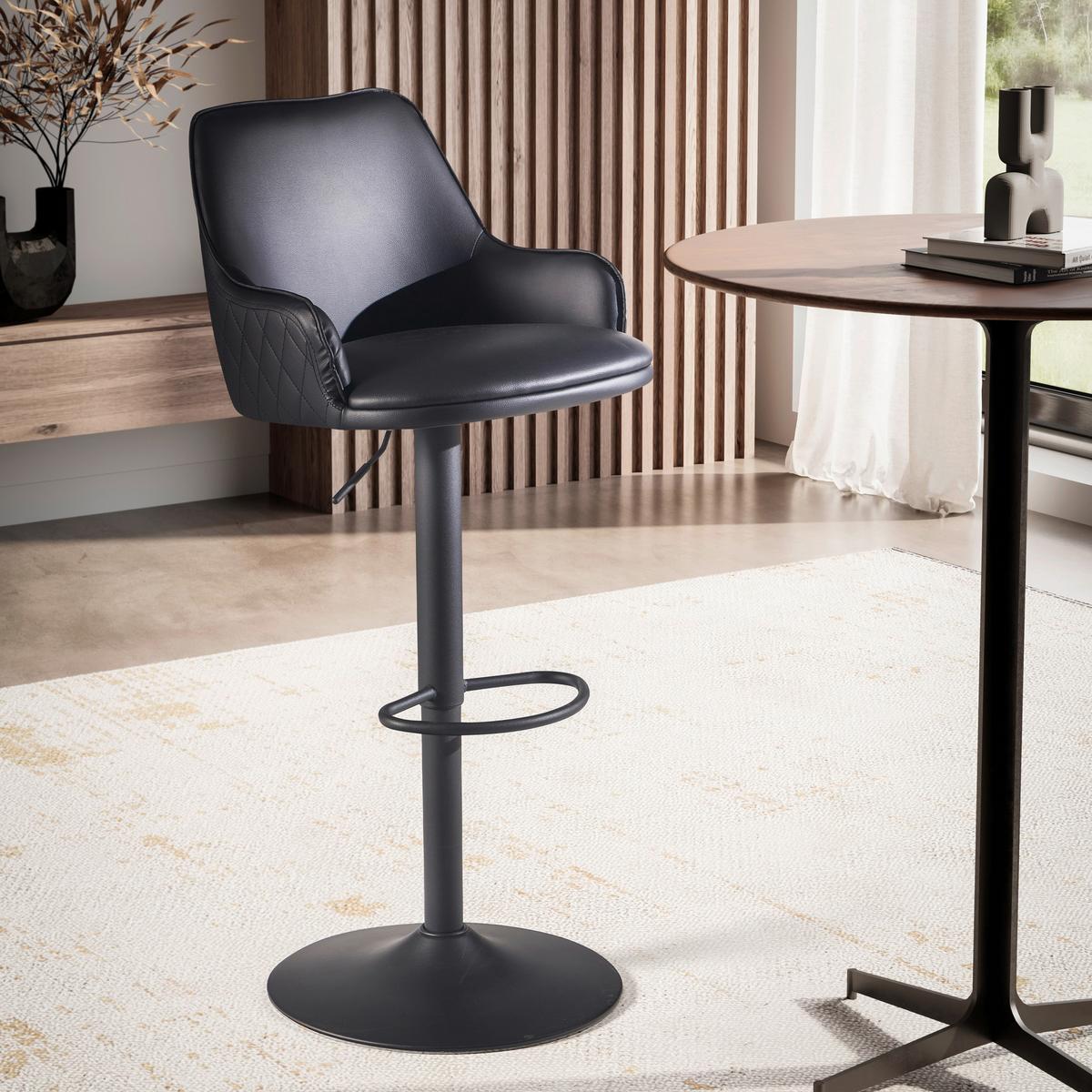 BARHOCKER WL7.009 - Schwarz, Design, Textil/Metall (45/106/45cm) - MID.YOU
