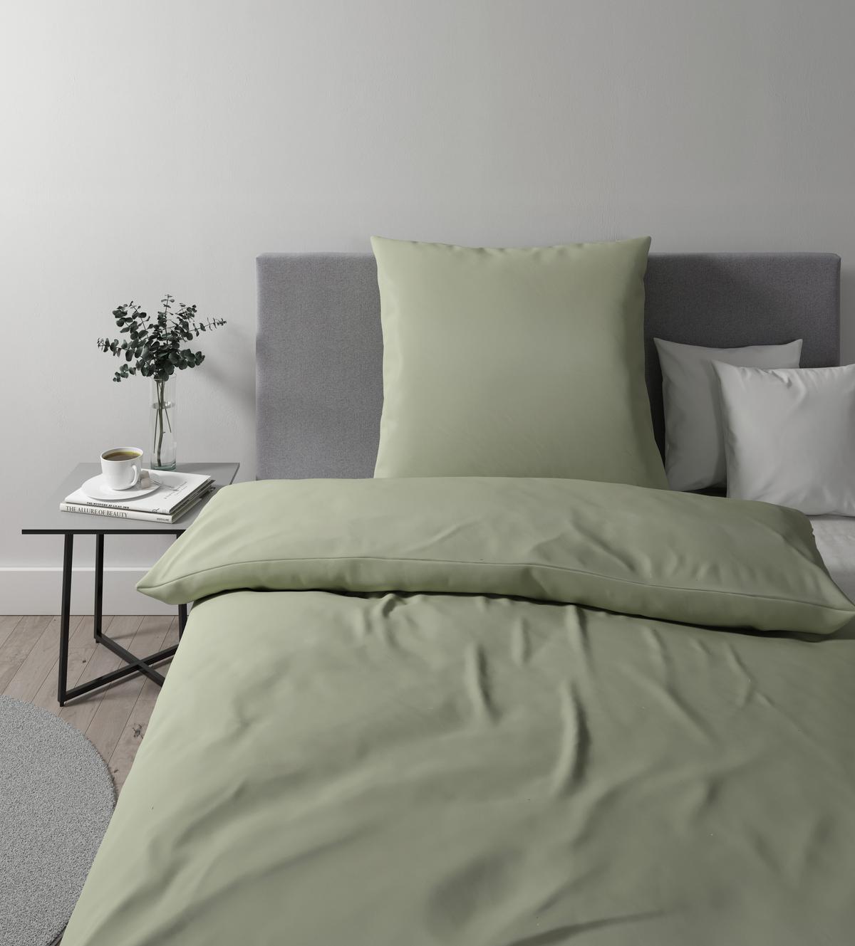Bettwäsche Alex Uni ca. 135x200cm - Hellgrün, MODERN, Textil (135/200cm) - Premium Living