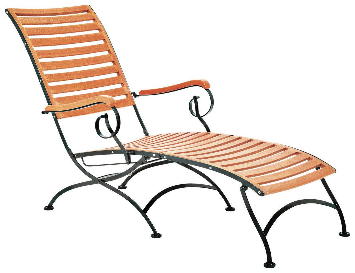 Garten-Relaxliege Schlossgarten aus Eukalyptus - Naturfarben, ROMANTIK / LANDHAUS, Holz/Metall (65/89/137cm) - Gardenson