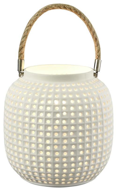 Tischleuchte Kerri in Weiss max. 25 Watt - Weiss, Modern, Keramik/Kunststoff (16,5/16,4cm) - Modern Living