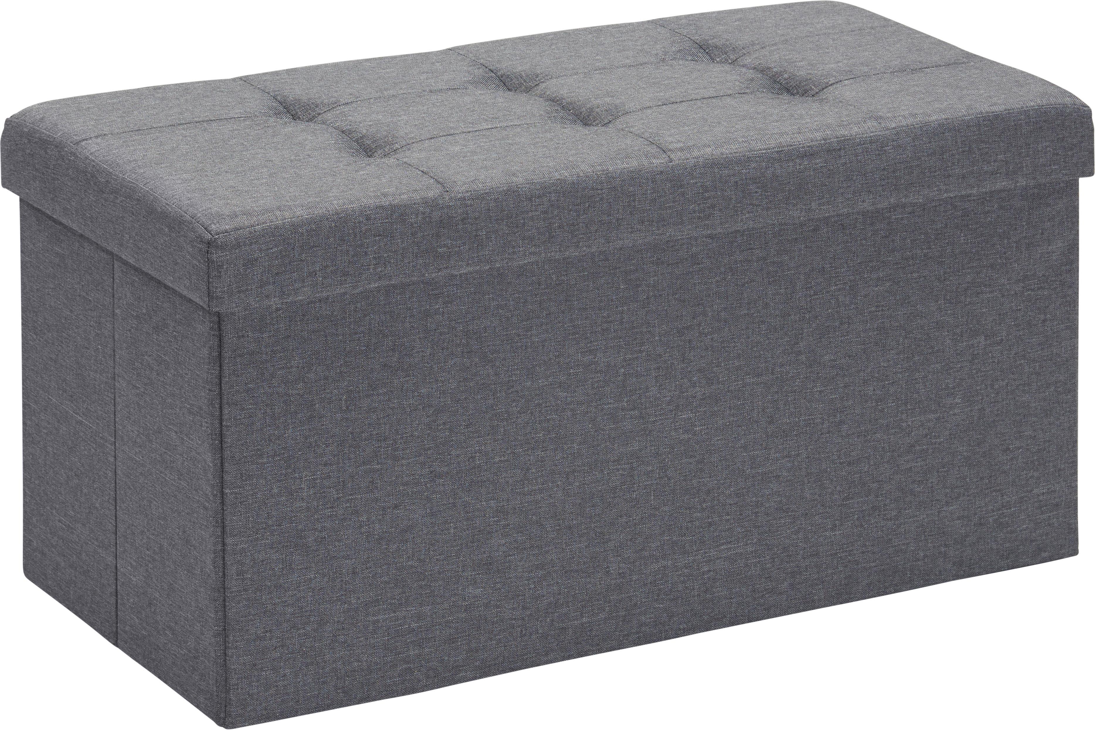 PUF Z FUNKCJĄ SCHOWKA LUPO - antracytowy, Design, materiał drewnopochodny/tkanina (76/38/38cm) - Carryhome